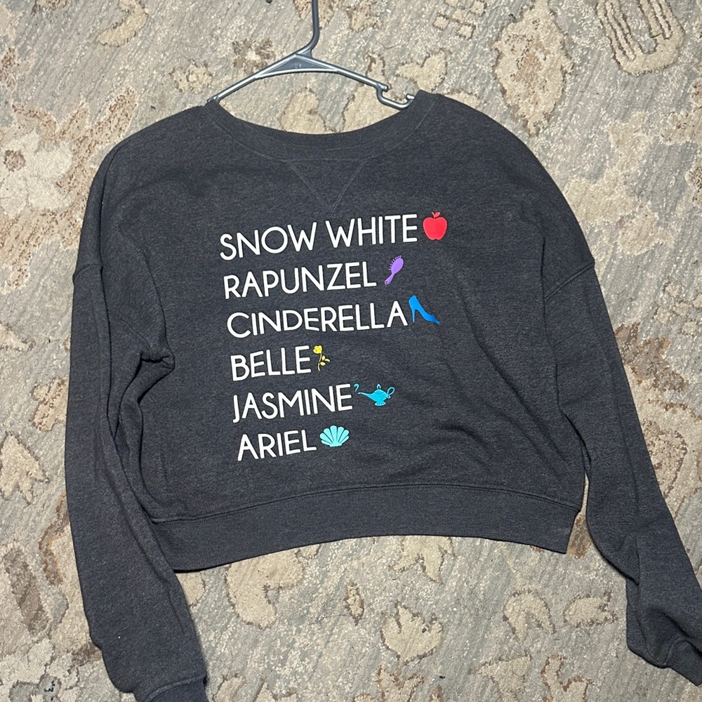 Disney Women's Sweater - Black with Colorful Princess Icons